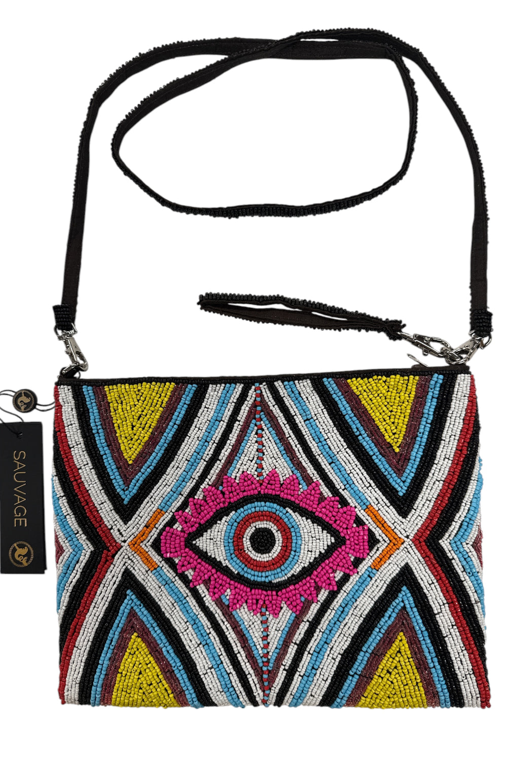 Vivid Lookout Beaded Clutch