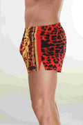 swimsuit model on beach Red Leopard Classic Swimmer