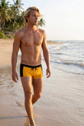 swimsuit model on beach Surf Square cut Yellow