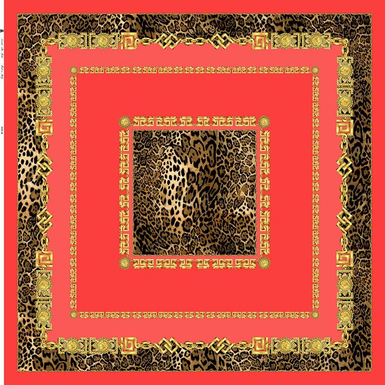 Red Leopard - Silk Scarf