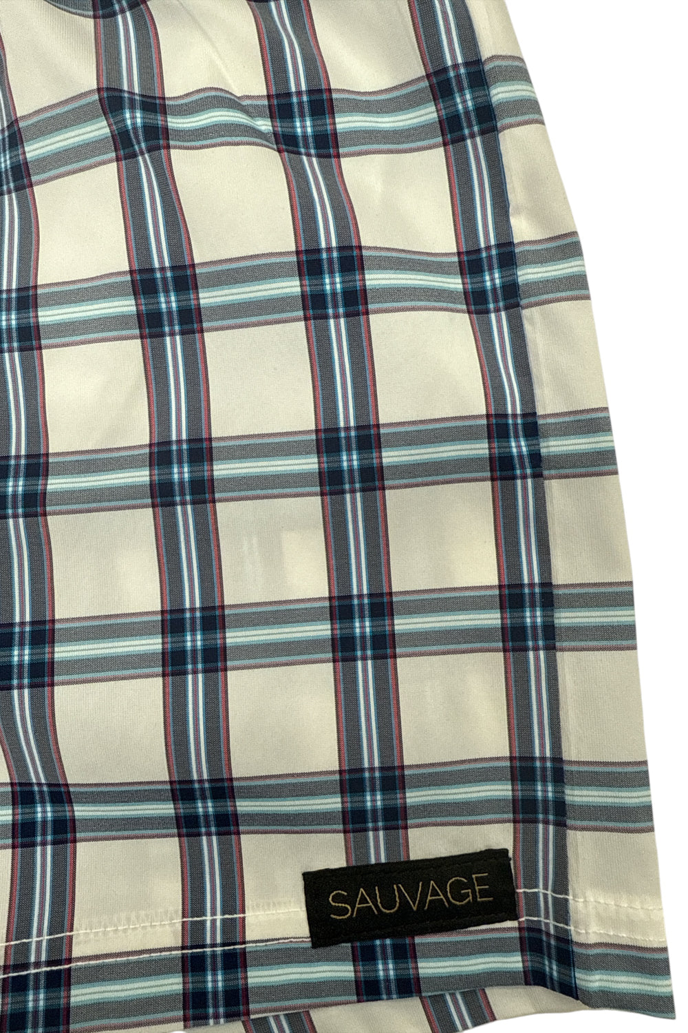 White Plaid Retro Lycra Swimmer