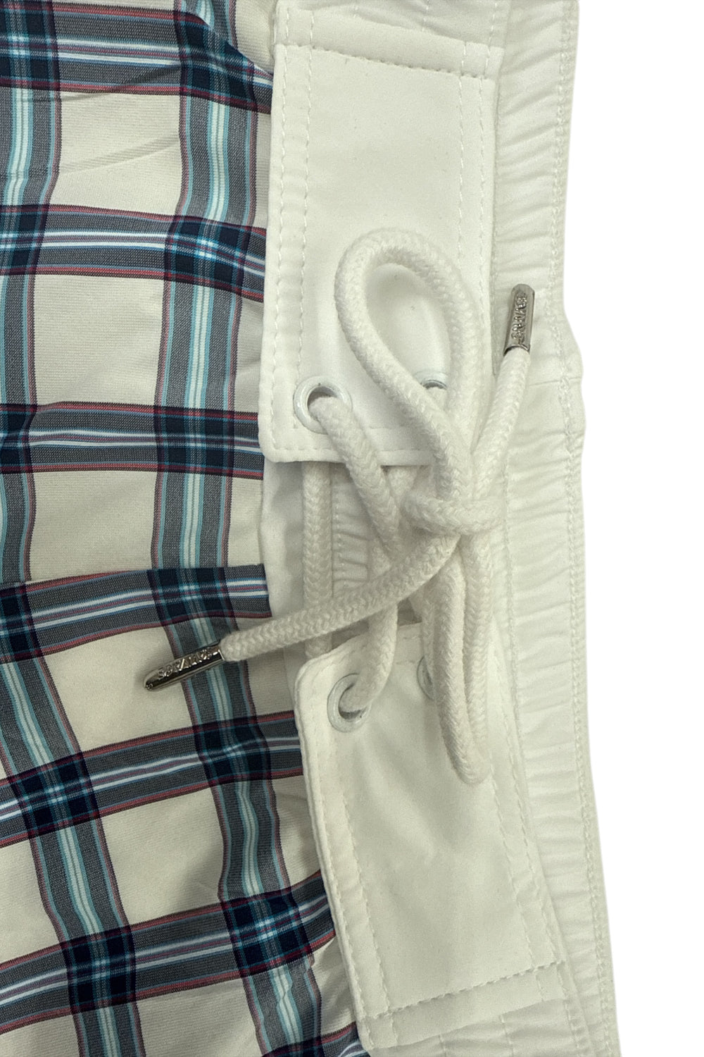 White Plaid Retro Lycra Swimmer