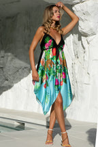 Tiger Blue Silk Resort Dress