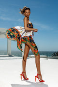 swimsuit model on beach St. Tropez Silk Resort Dress