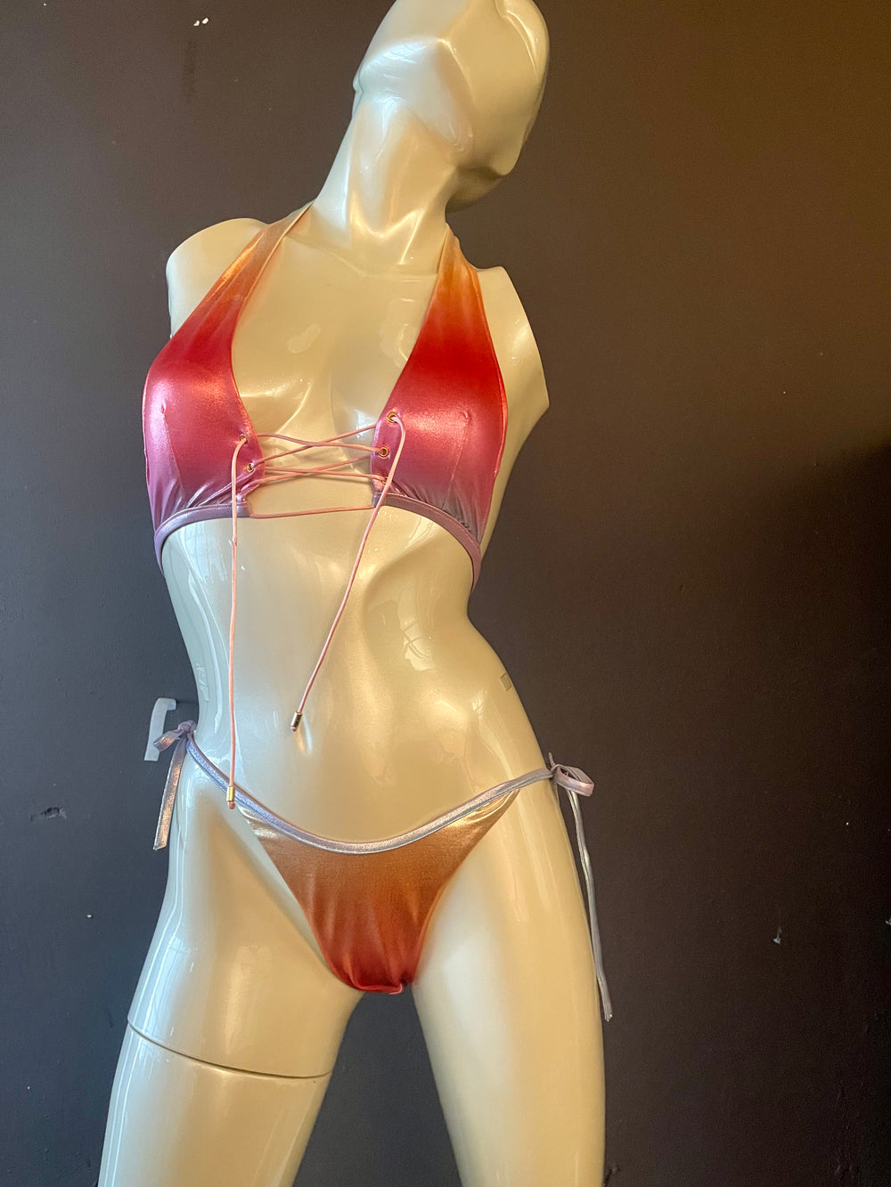 Tequila Sunrise Lace-Up Halter