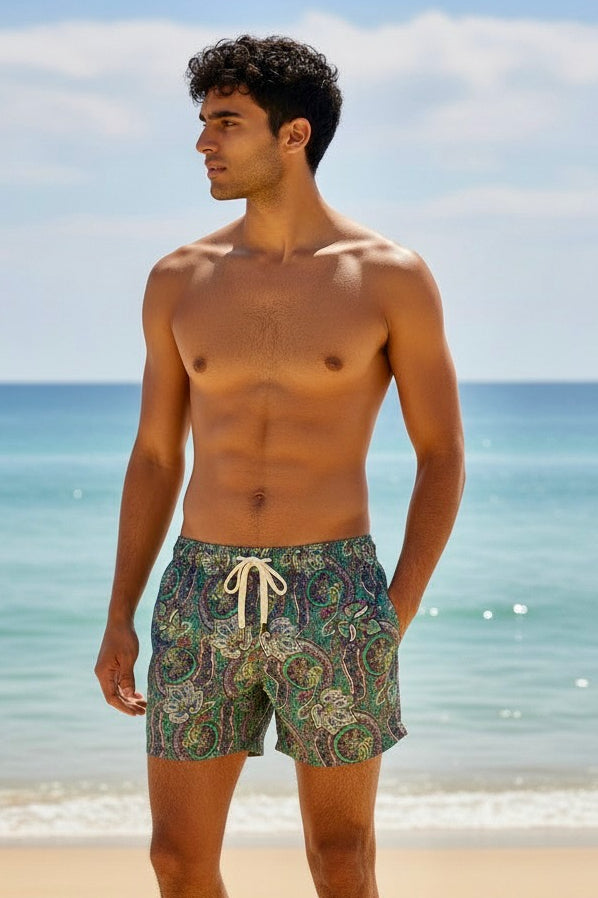 swimsuit model on beach Jade Paisley Beach Short