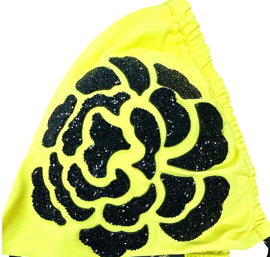 swimsuit model on beach Crystal Flower - Yellow