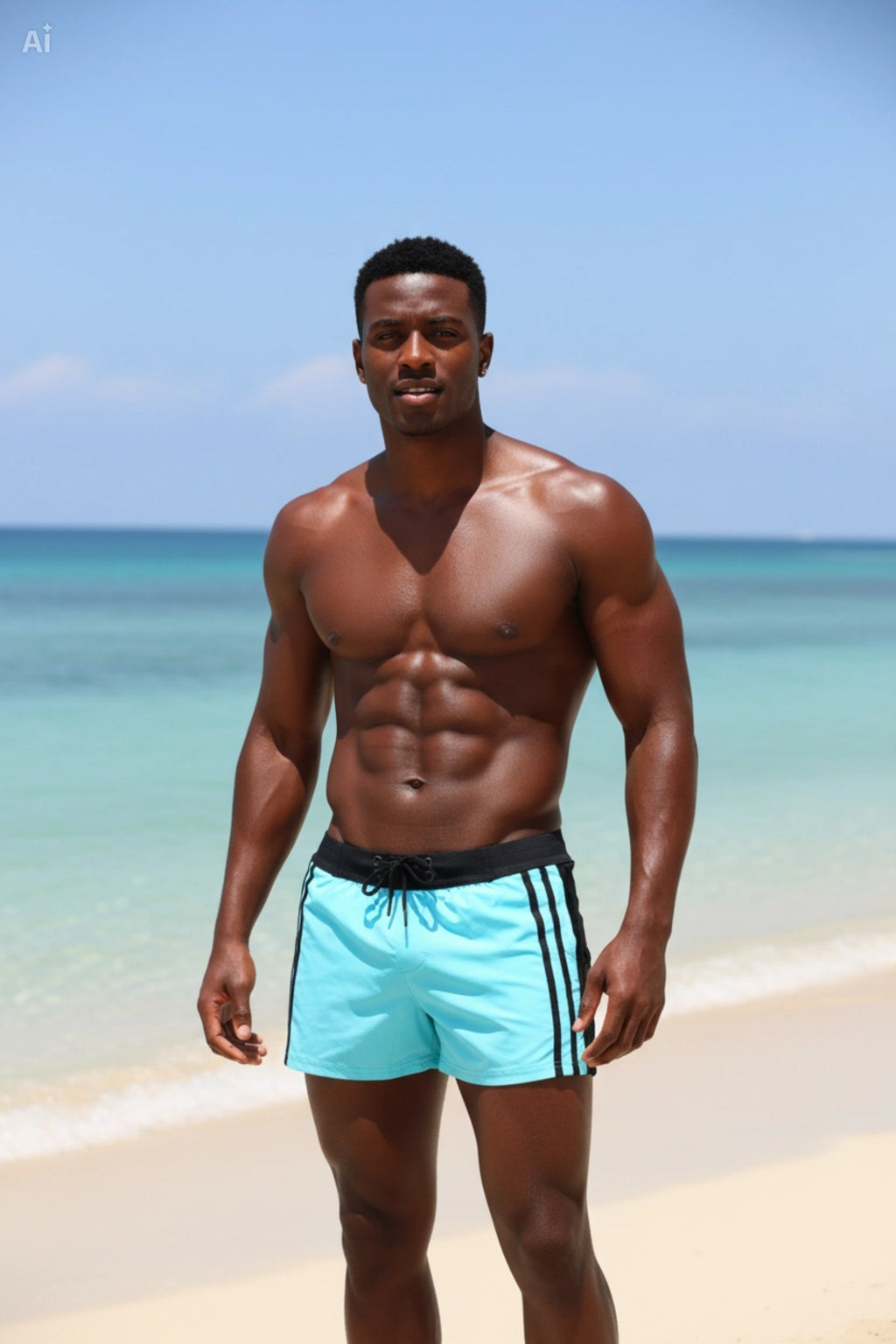 swimsuit model on beach Moderno Sky