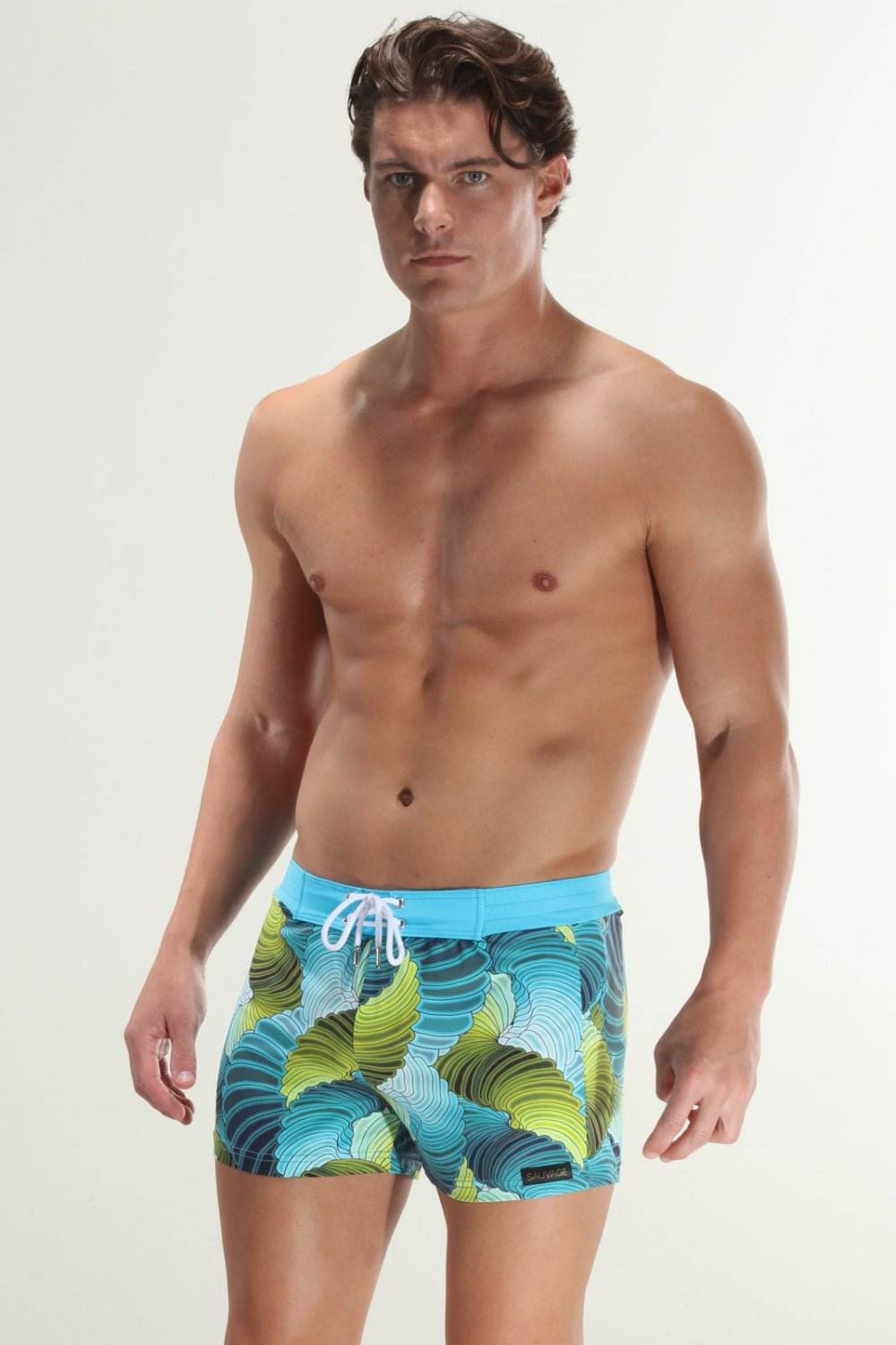 swimsuit model on beach Aqua-Marine