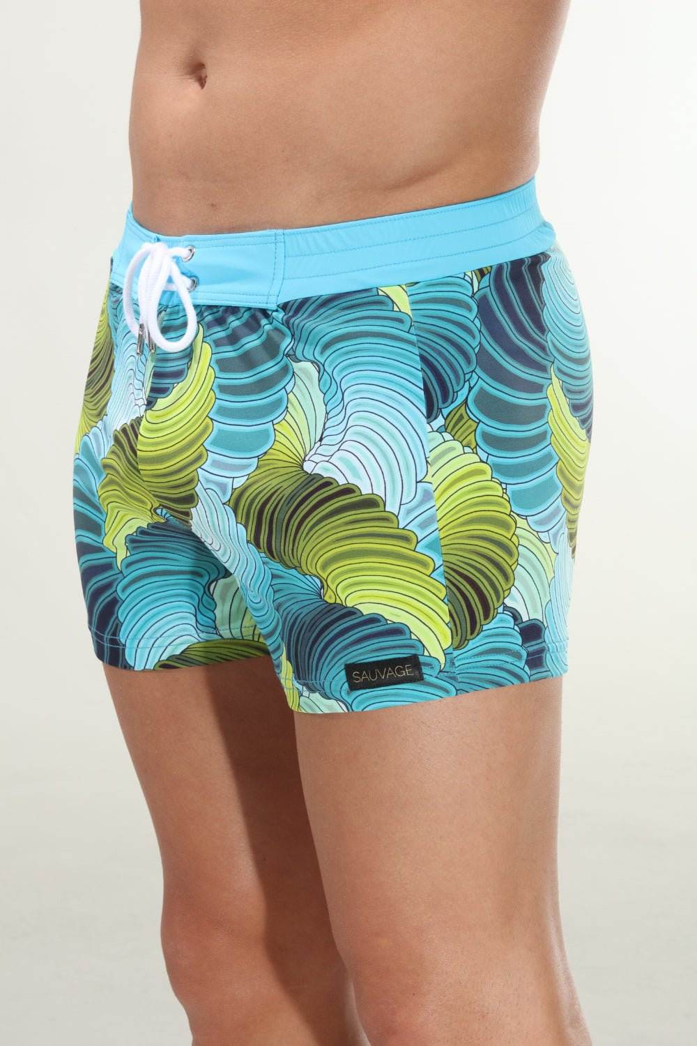 swimsuit model on beach Aqua-Marine