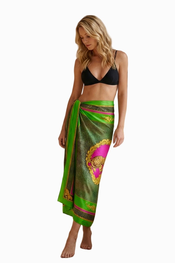 swimsuit model on beach Tigress Verde - Scarf