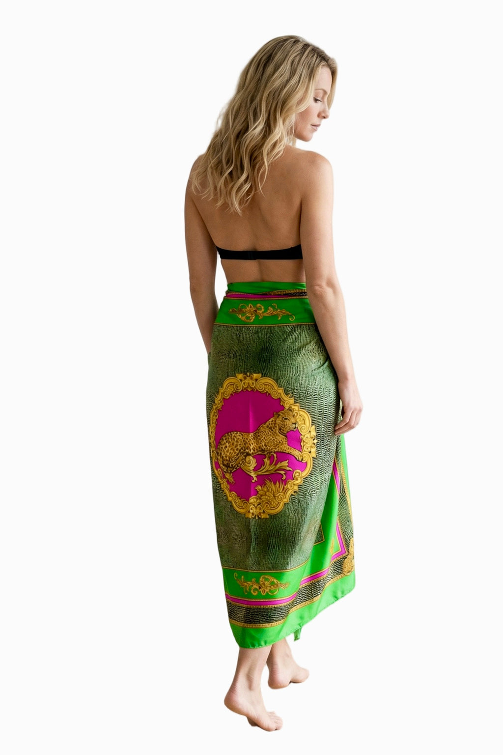 swimsuit model on beach Tigress Verde - Scarf