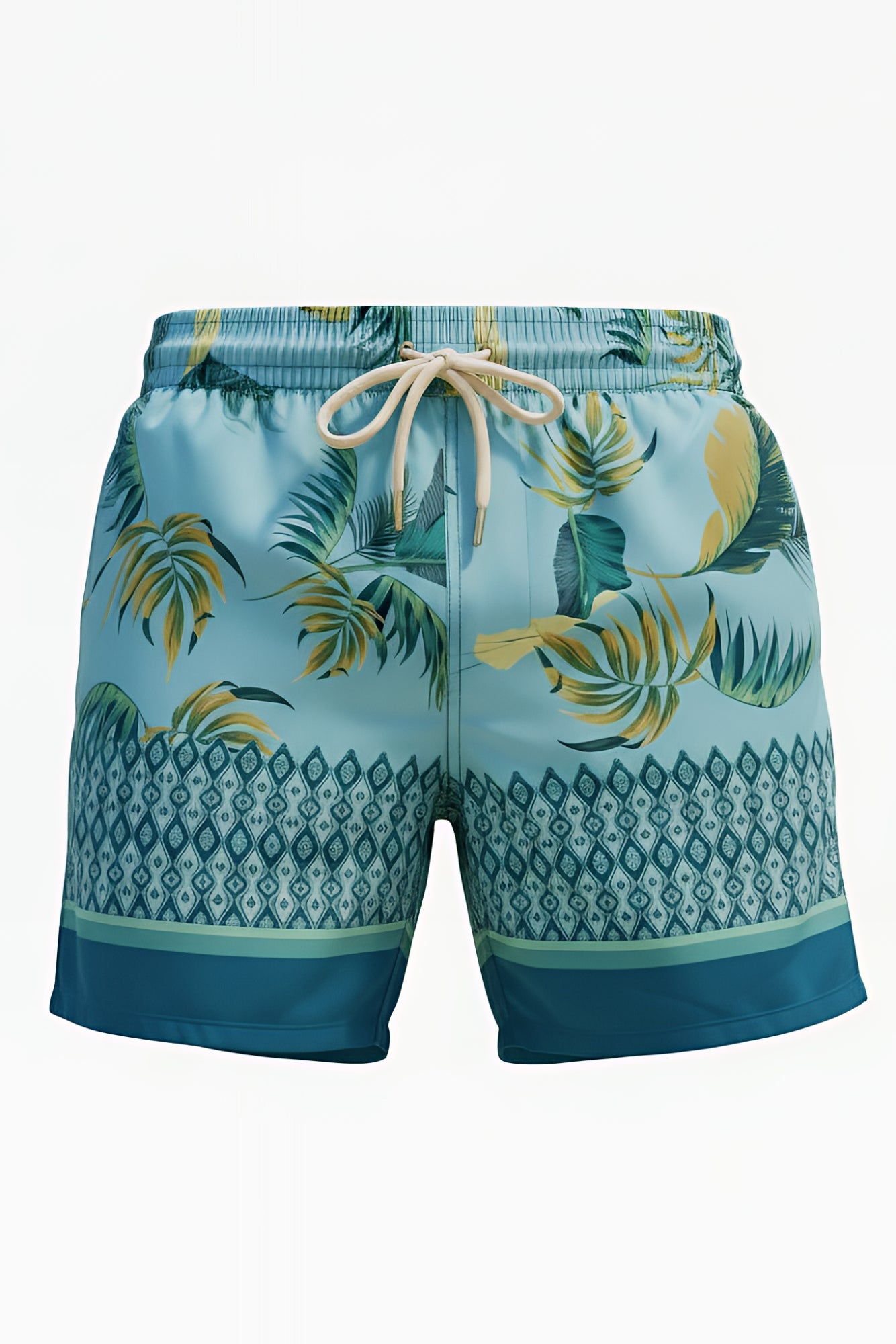 swimsuit model on beach Aquamarine Tiki Beach Short