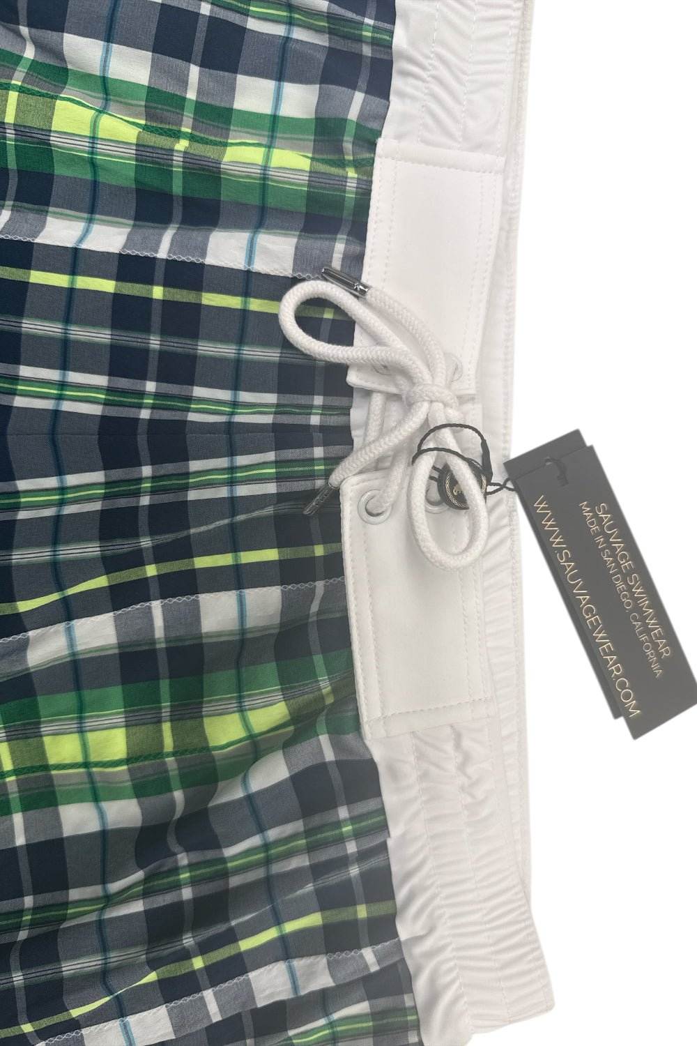 Green/Navy Plaid Retro Lycra Swimmer greennavy-plaid-retro-lycra-swimmermens-swim-7413484