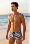 swimsuit model on beach Houndstooth - Designer Football