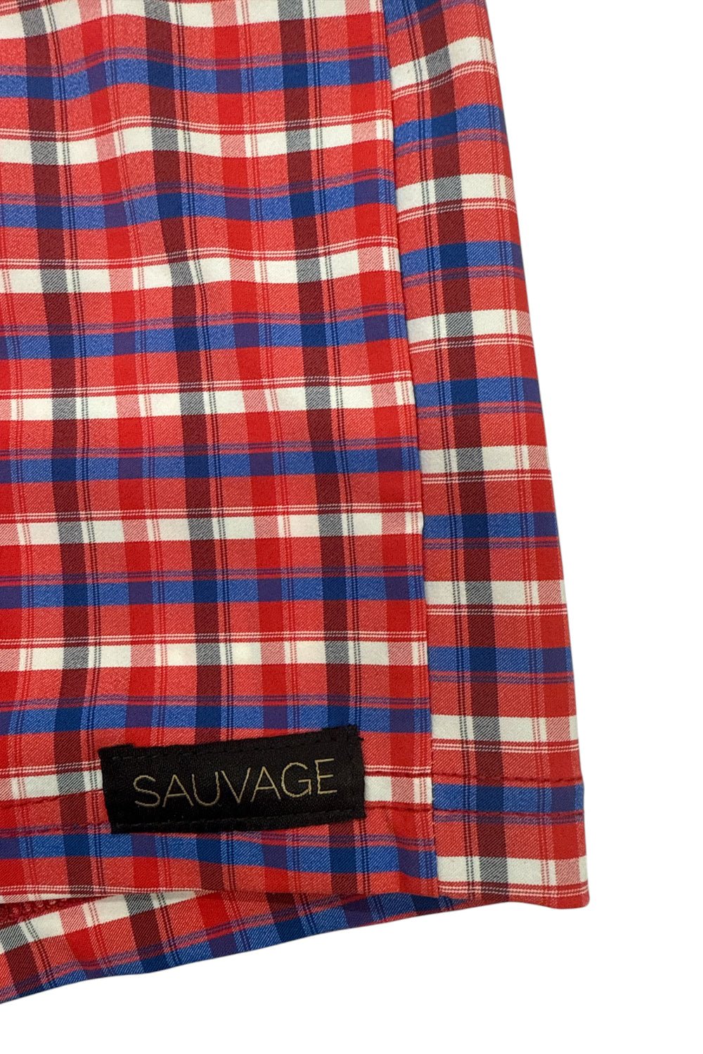 Red Plaid Retro Lycra Swimmer red-plaid-retro-lycra-swimmermens-swim-5310443