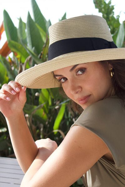 swimsuit model on beach Santa Cruz Hat