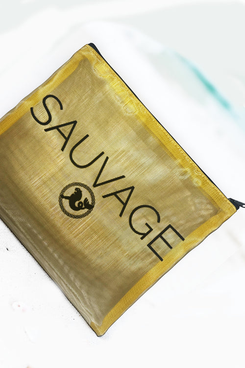 swimsuit model on beach "Suit-case" - Sauvage's Official Swim Bag