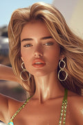 swimsuit model on beach Serpahinne Earrings