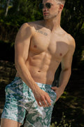swimsuit model on beach Tigers in the Jungle Trunks