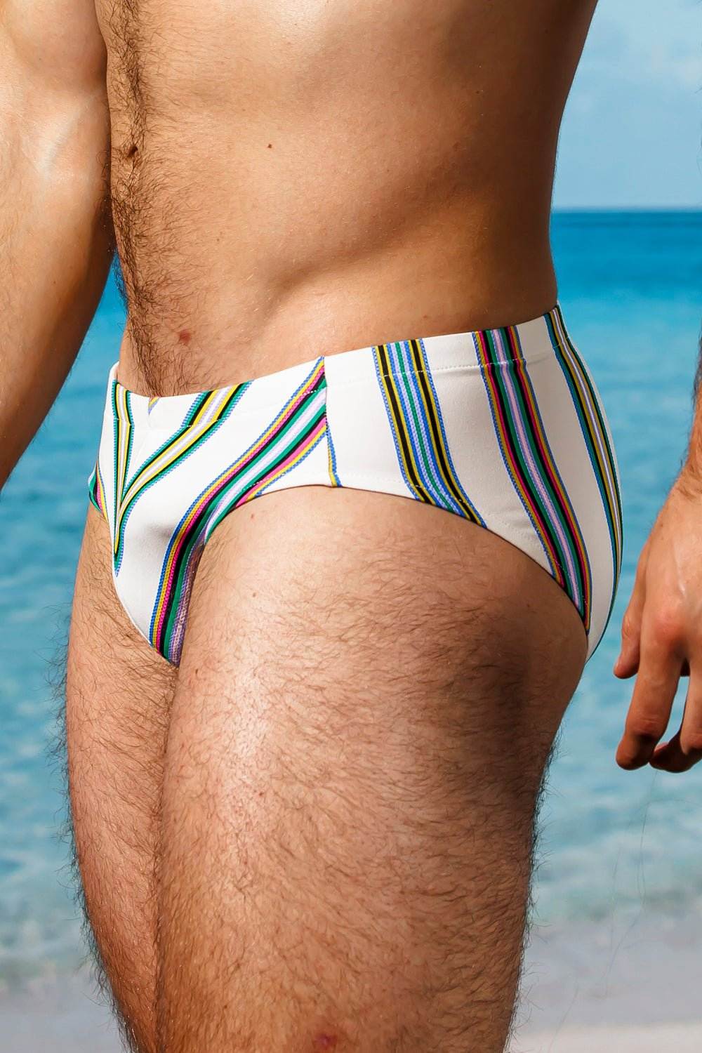 White Pique Stripe Brief white-pique-stripe-briefsauvage-swimwear-mens-1783835