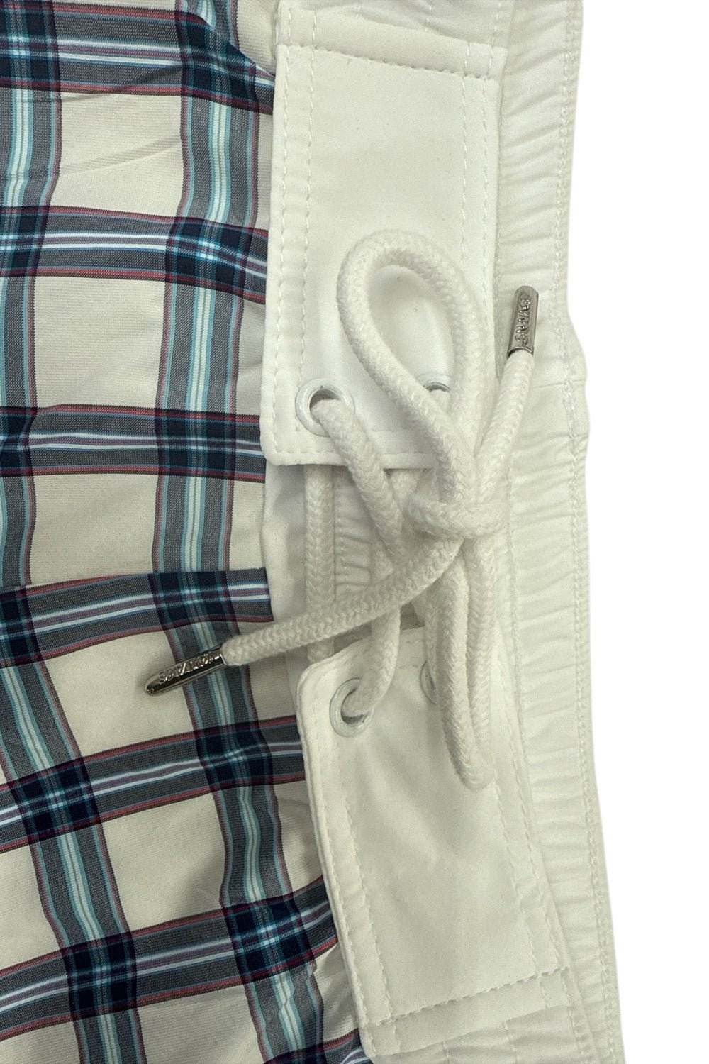 White Plaid Retro Lycra Swimmer white-plaid-retro-lycra-swimmermens-swim-8828545