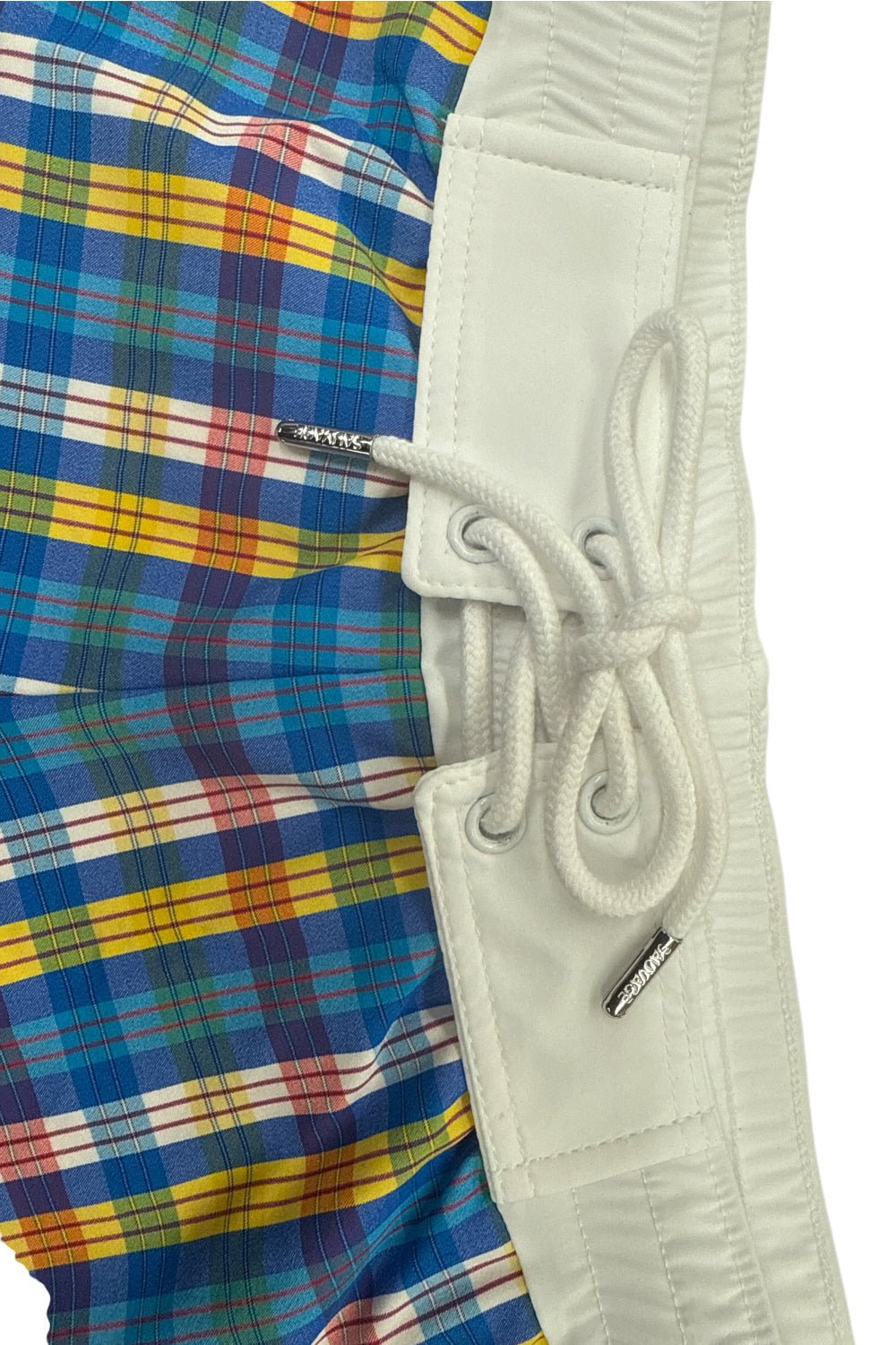 Yellow Plaid Retro Lycra Swimmer yellow-plaid-retro-lycra-swimmermens-swim-2322553