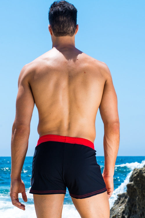 Red Moderno Two-tone Swim Trunk - Sauvage