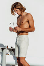 Cream Stripe Linen Shorts - Sauvage