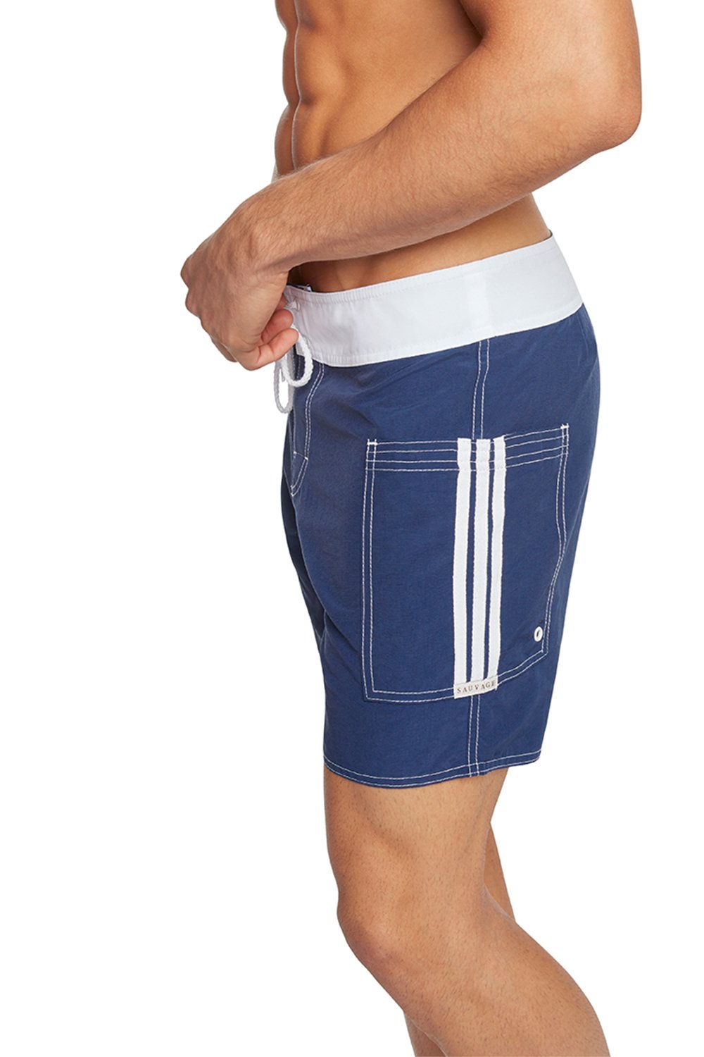swimsuit model on beach Banded Pocket Board - Navy