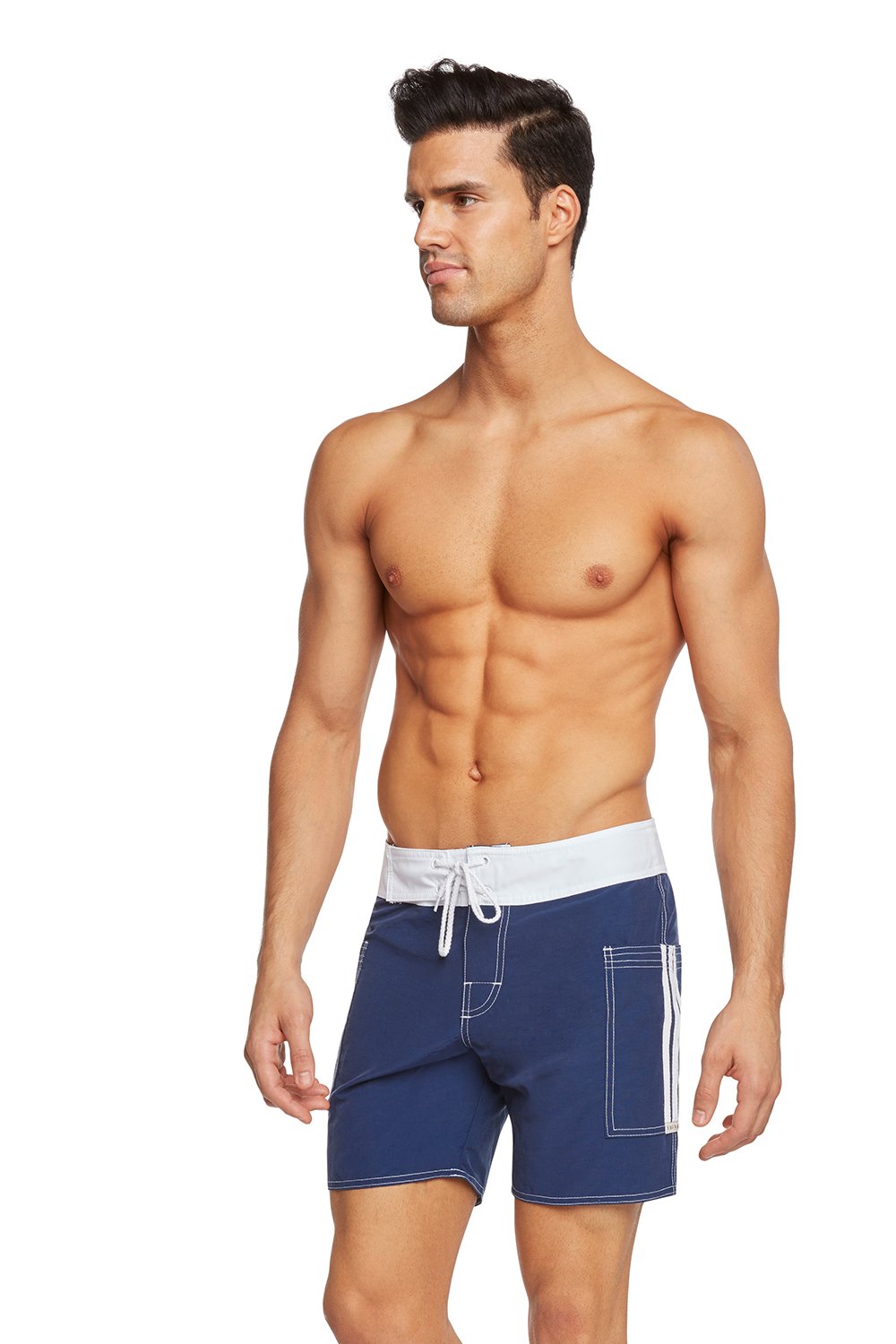 swimsuit model on beach Banded Pocket Board - Navy