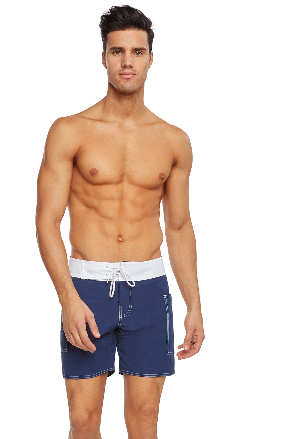 swimsuit model on beach Banded Pocket Board - Navy