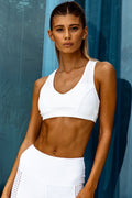 swimsuit model on beach Perforated White Bra