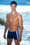 swimsuit model on beach Stripe Squarecut - Black/Wht